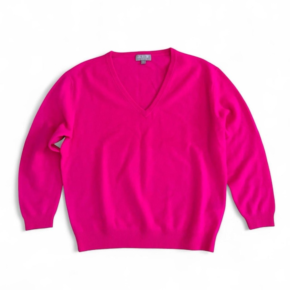 J Crew Cashmere Oversized Sweater Neon Pink